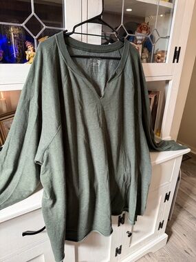 Terra & Sky Olive Green Cozy Knit Pullover